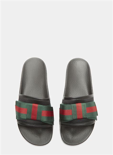 gucci ribbon bow slides|Gucci slides women's.